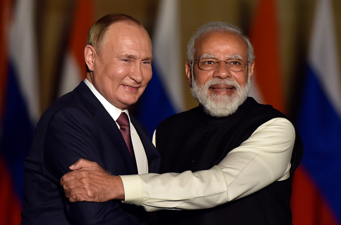 Indian prime minister Narendra Modi and Russian president Vladimir Putin