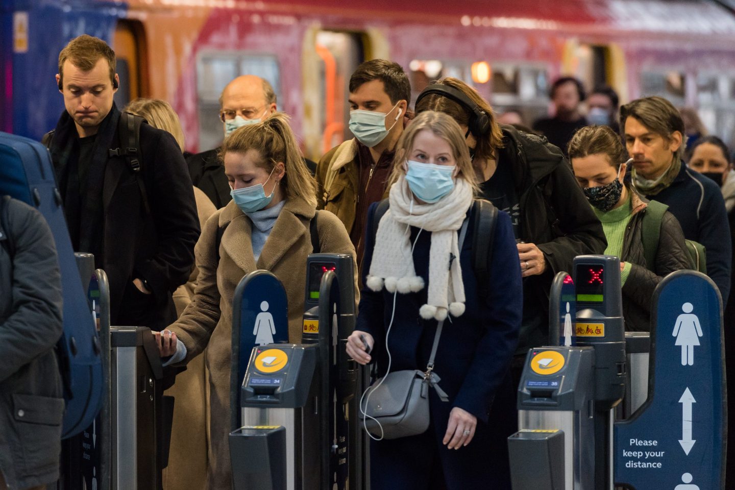 Rush hour commuters in London’s Waterloo station.