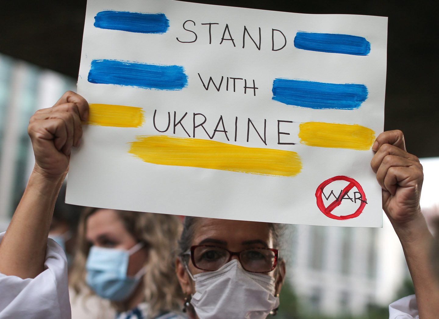 Showing support for Ukraine.