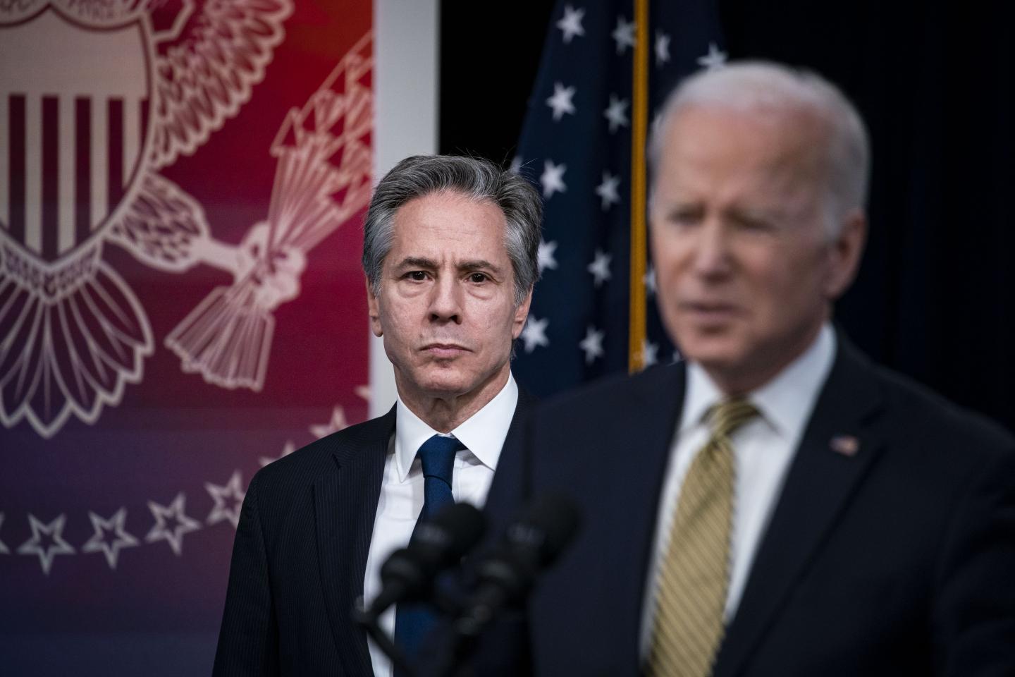 U.S. not trying to topple Putin, Blinken says
