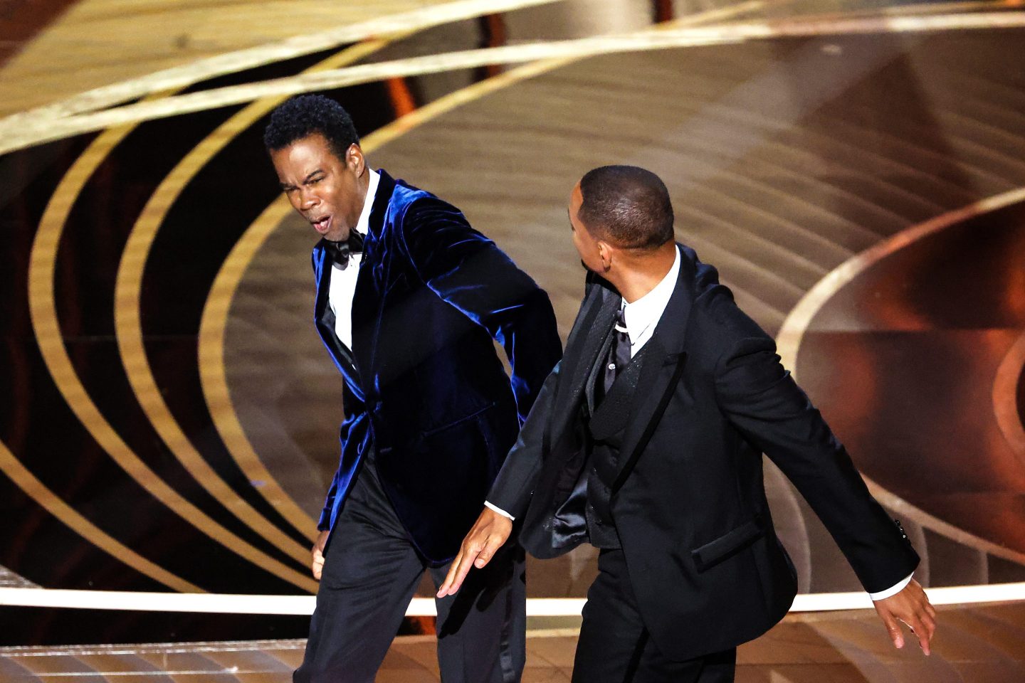 Will Smith slaps Chris Rock onstage during the show
