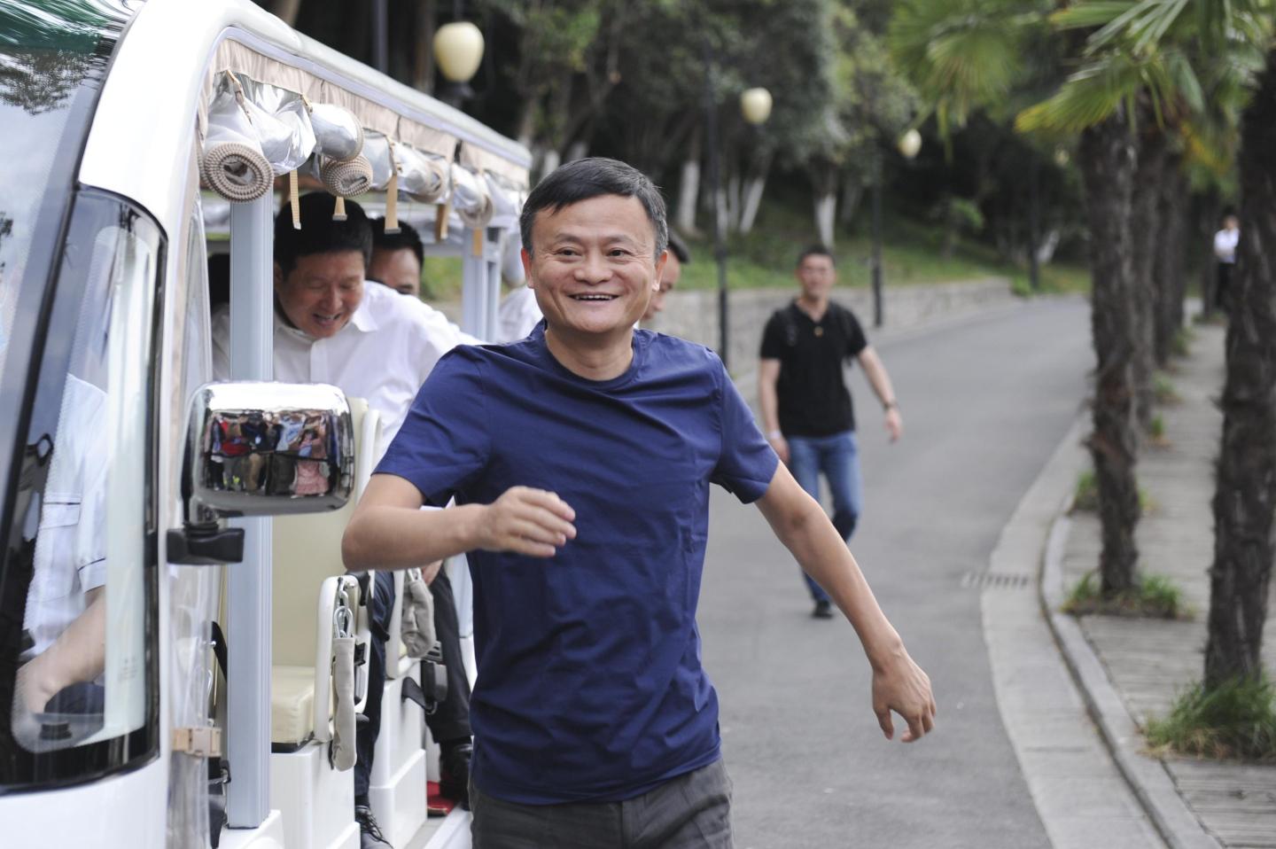 Jack Ma looks happy