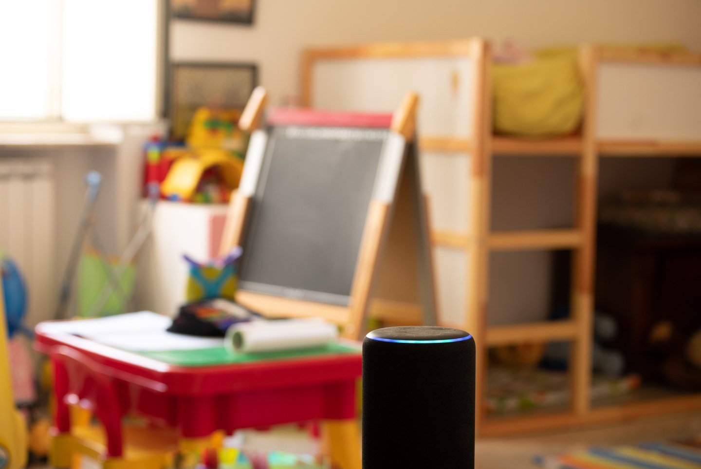 Amazon Alexa smart device in a home classroom