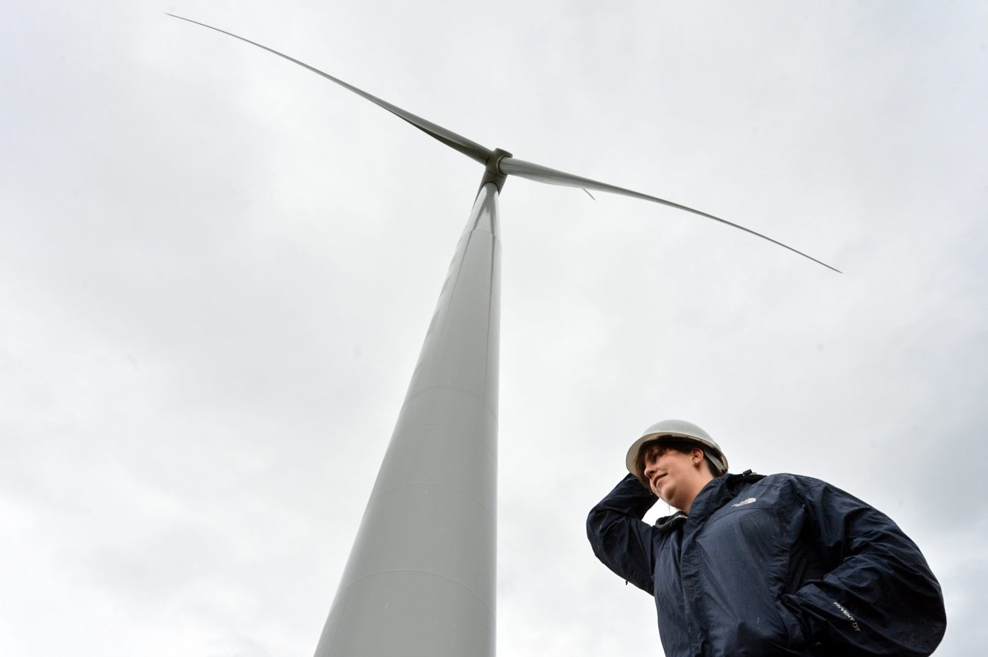 A wind turbine at a NextEra wind farm in California.