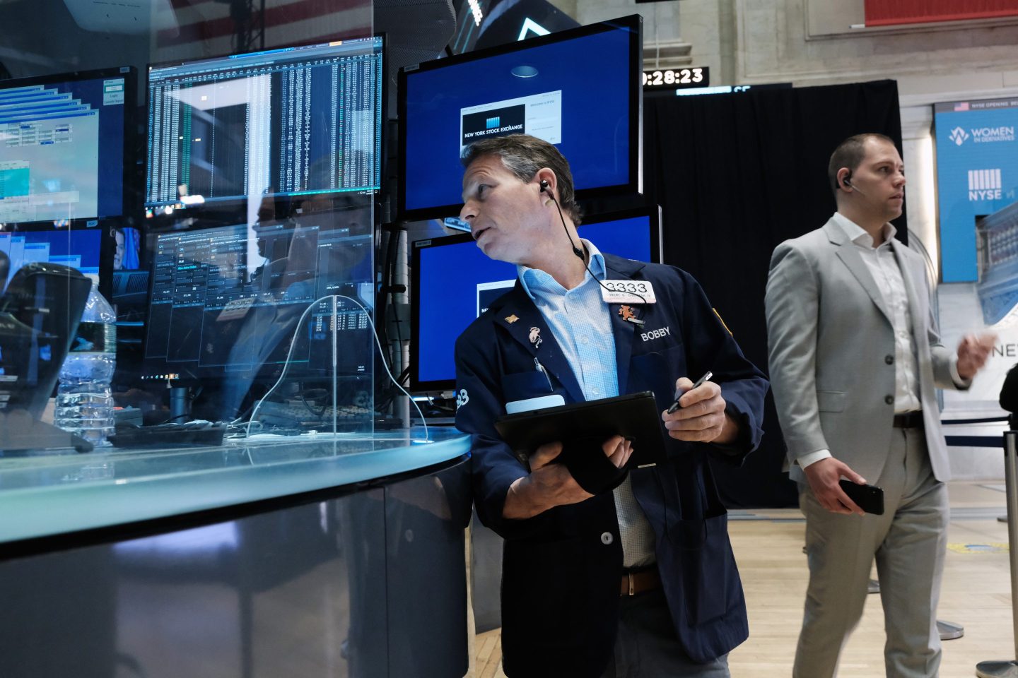 A trader on the New York Stock Exchange