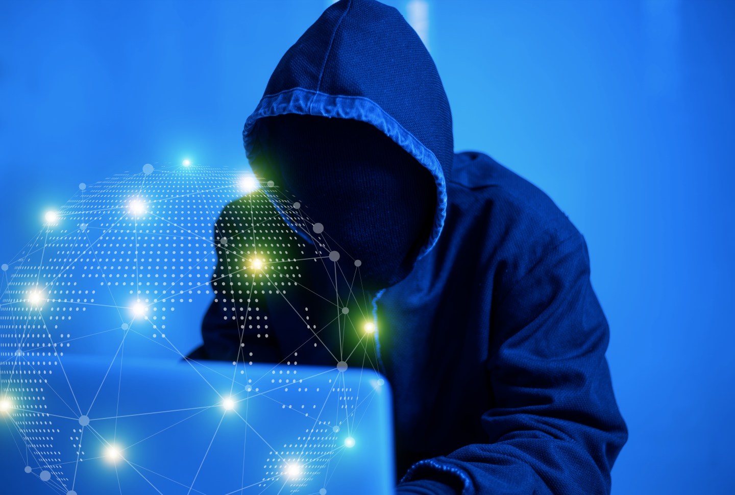 An artist’s rendering of a hacker working on code