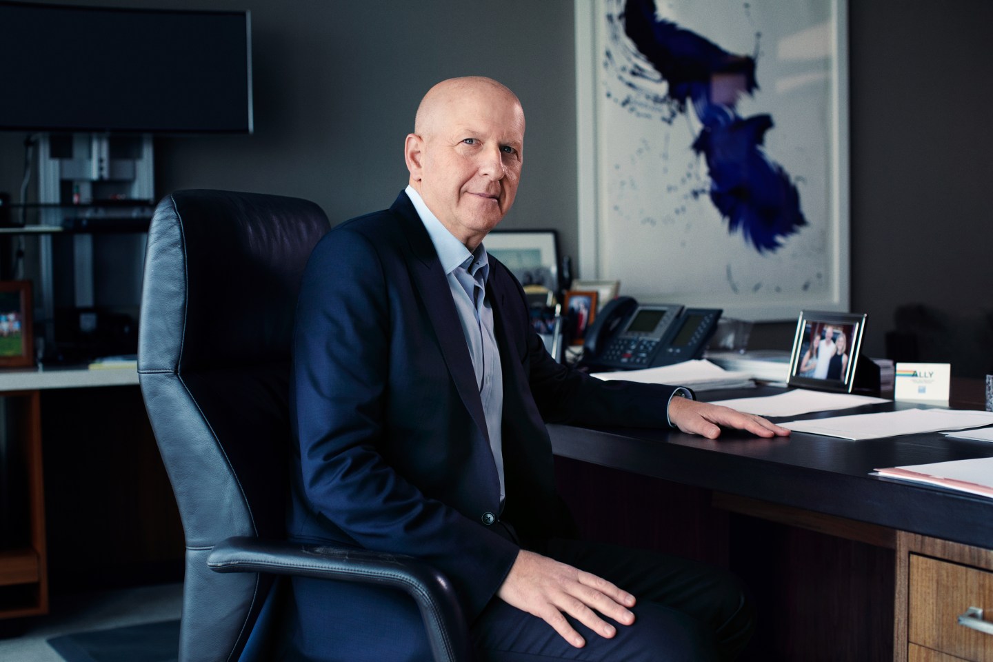 David Solomon, Goldman Sachs CEO photographed in his office