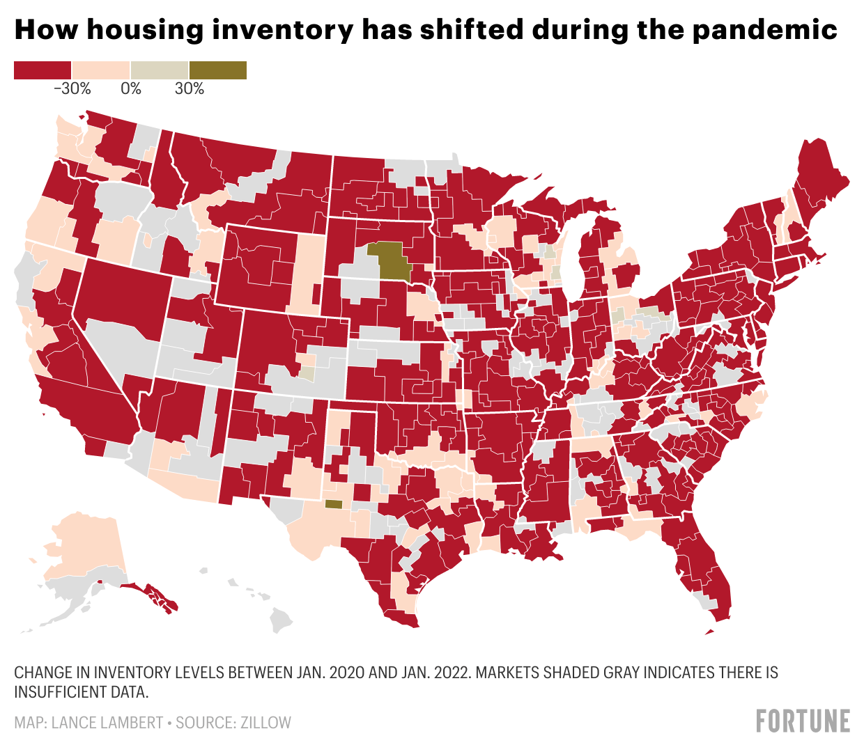 Map of housing inventory in the U.S.