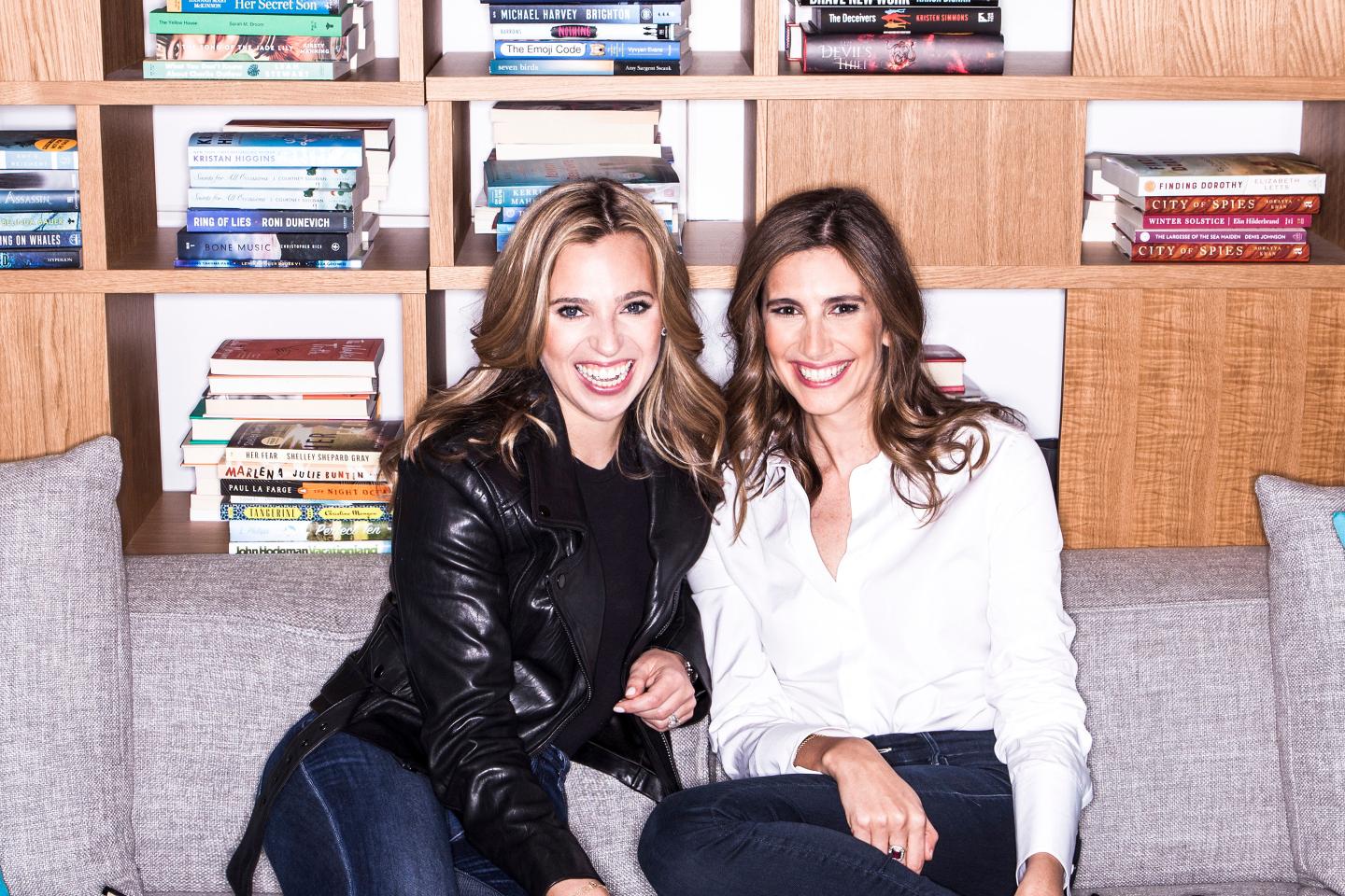 The Skimm cofounders Carly Zakin and Danielle Weisberg pose for a portrait.
