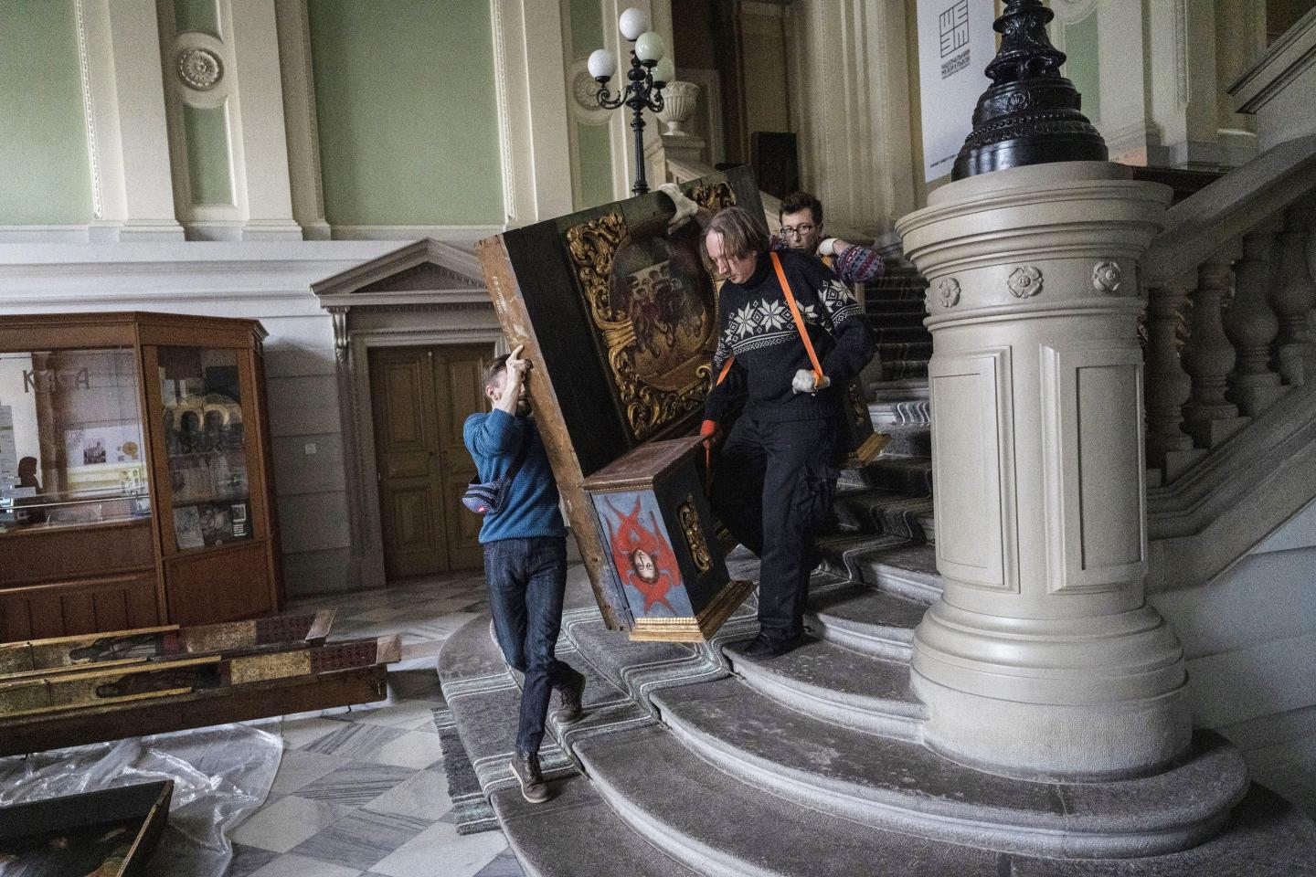 Ukrainians are sleeping next to art and stashing it in underground bunkers to protect their culture