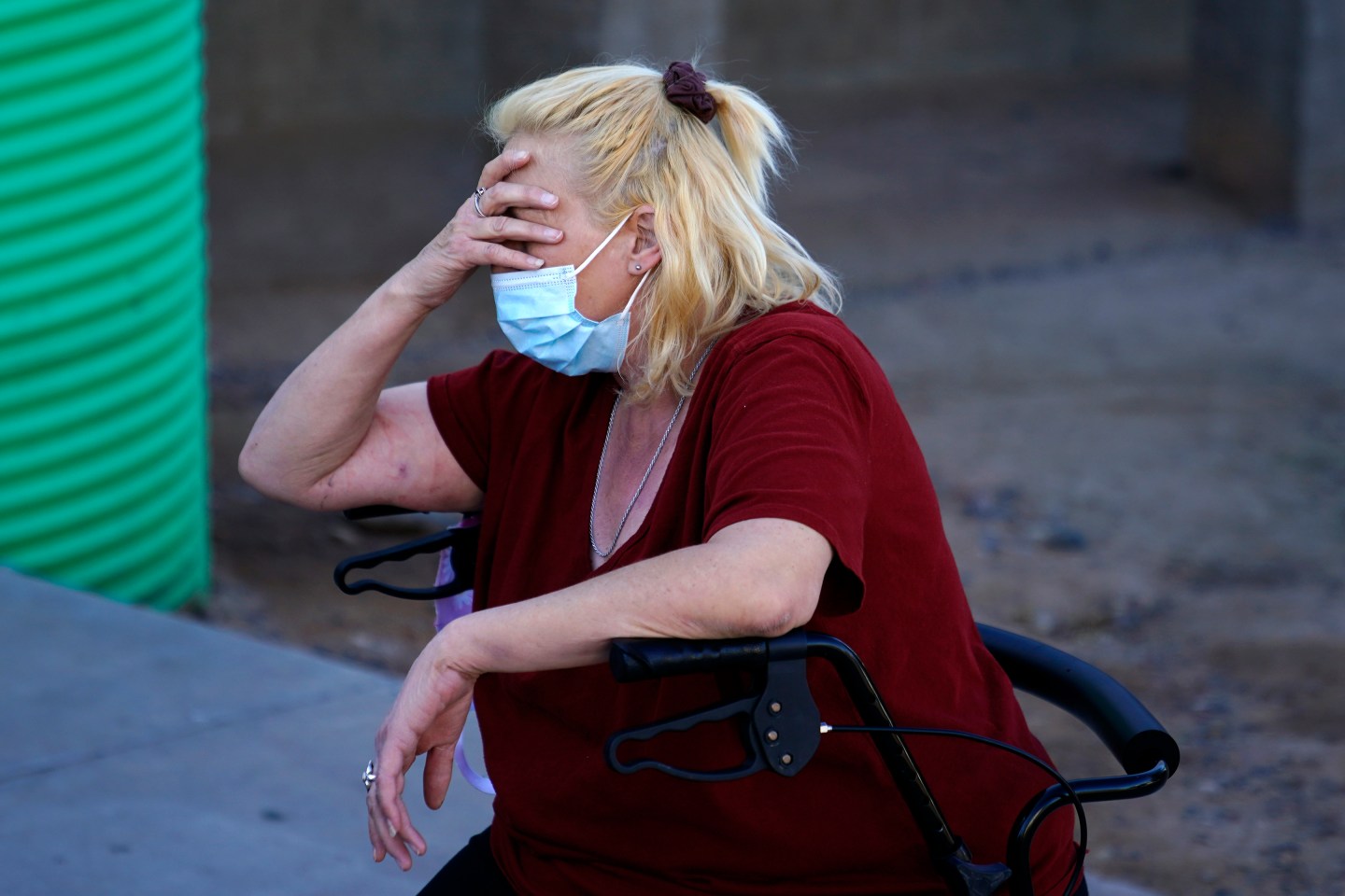 Karla Finocchio, 55, talks about her homeless days when she lived in her truck on Monday, Jan. 24 in Phoenix. Finocchio is one face of America's graying homeless population, a rapidly expanding group of destitute and desperate people 50 and older suddenly without a permanent home after a job loss, divorce, family death or health crisis during a pandemic.