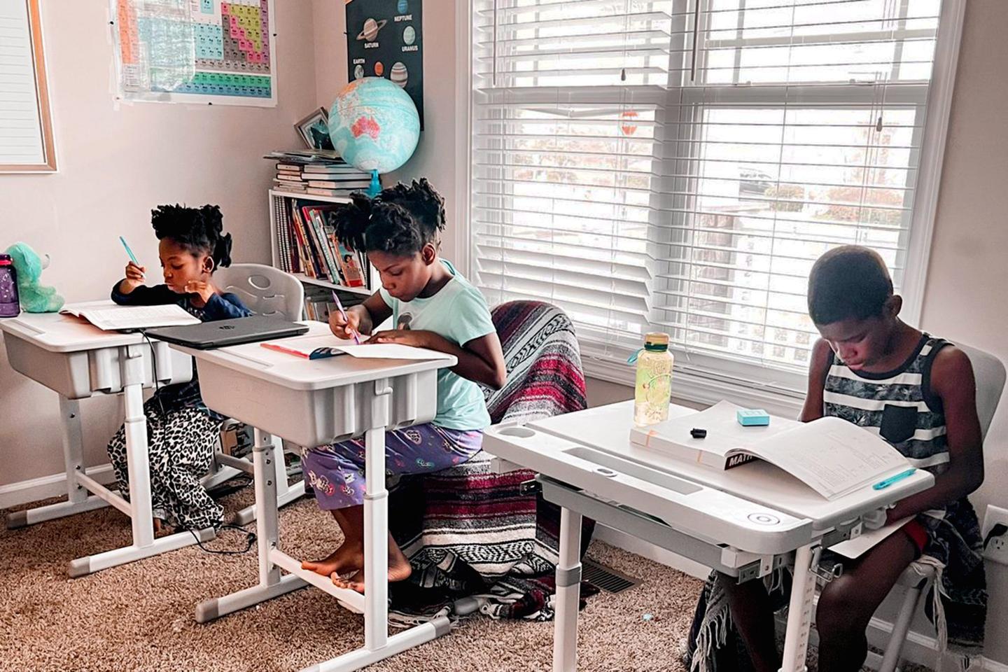 Children being homeschooled