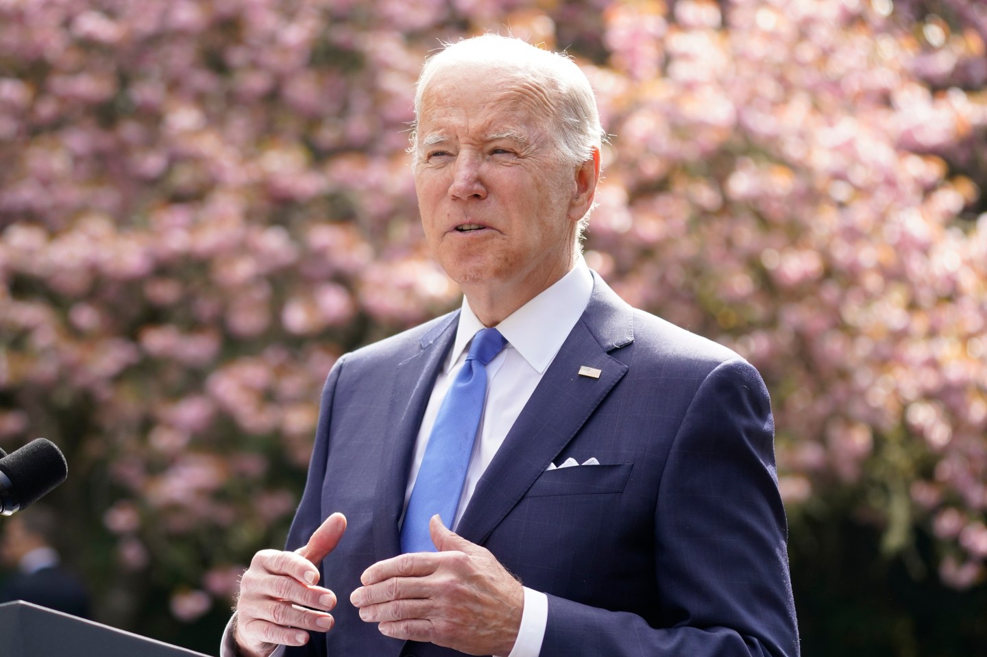 President Joe Biden speaks at Seward Park on Earth Day, Friday, April 22 in Seattle.