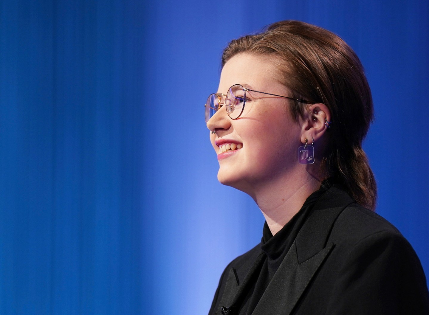 This image released by Sony Pictures Television shows Mattea Roach, a 23-year-old Canadian contestant on the game show "Jeopardy!"