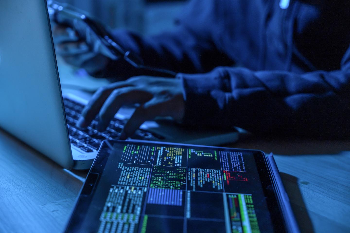 Artist's depiction of a hacker