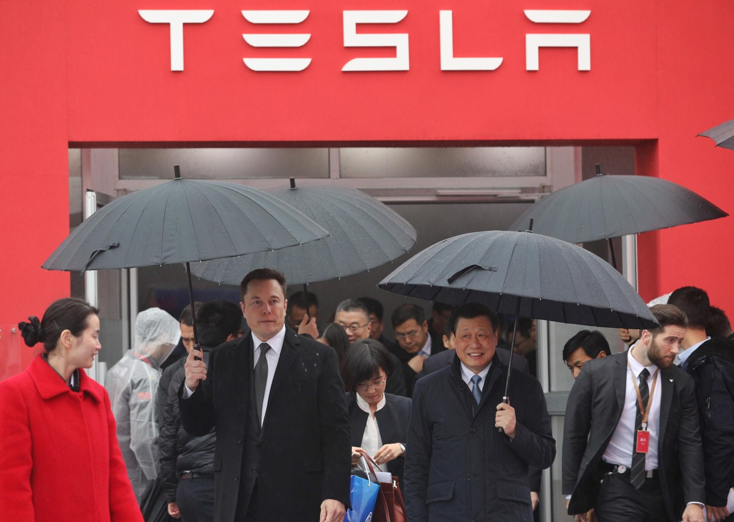 Elon Musk at Tesla Shanghai factory