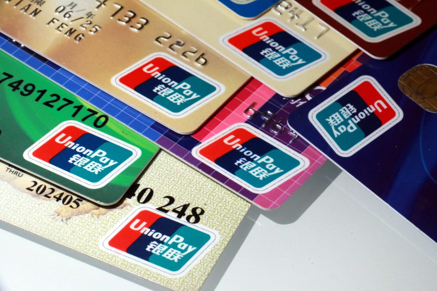 Several UnionPay credit cards