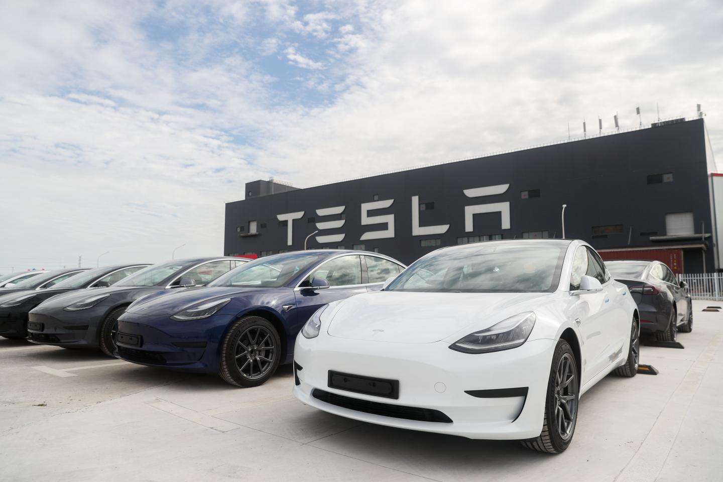 A Tesla Model 3 car.