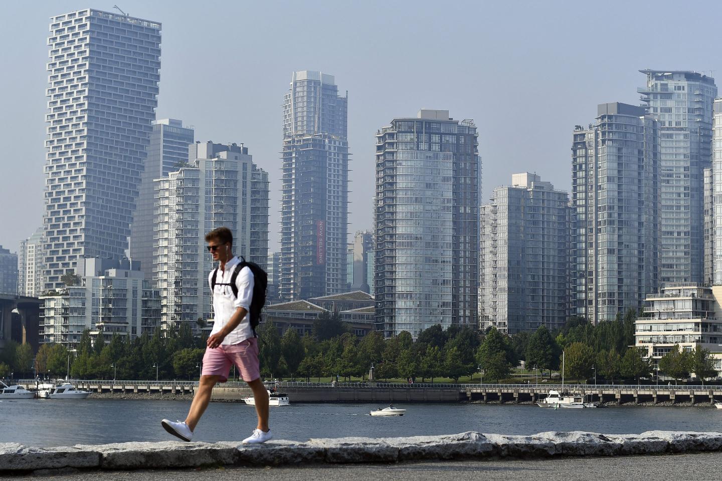 Photo of a man walking in Vancouver, B.C., Canada