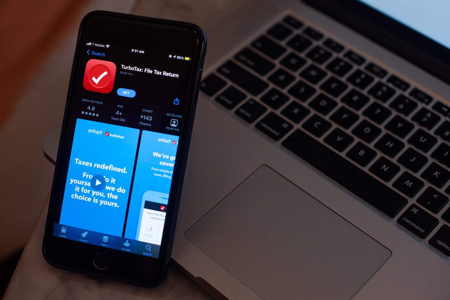The TurboTax application