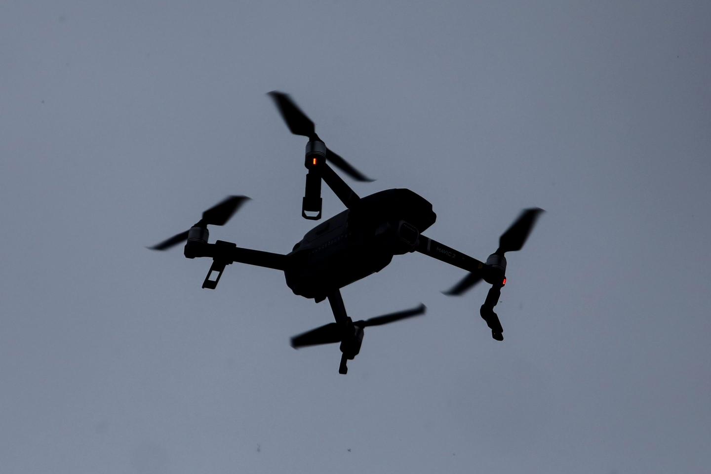 A DJI drone in flight