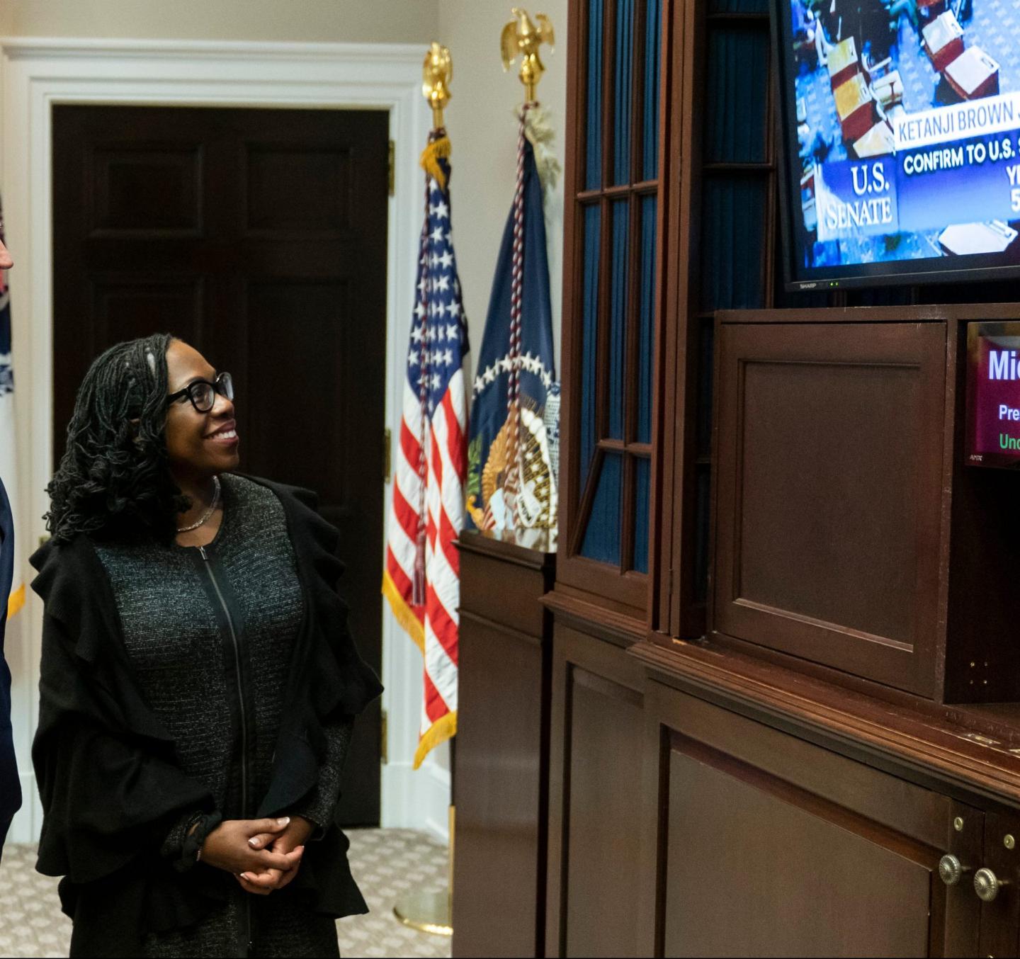 U.S. President Joe Biden and Ketanji Brown Jackson, associate justice of the U.S. Supreme Court nominee