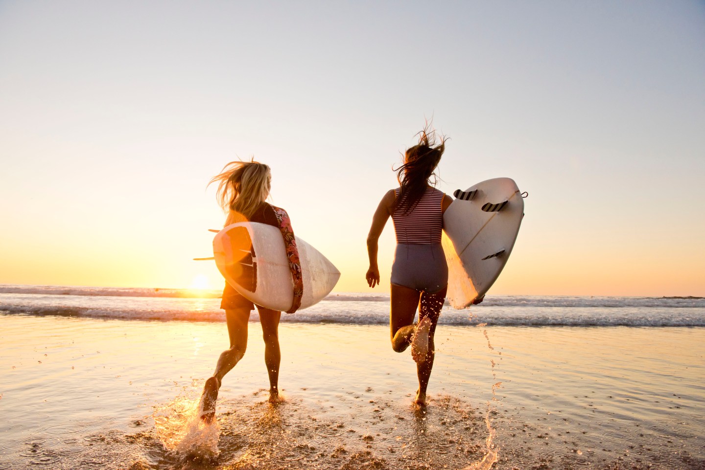 Two surfers in California.