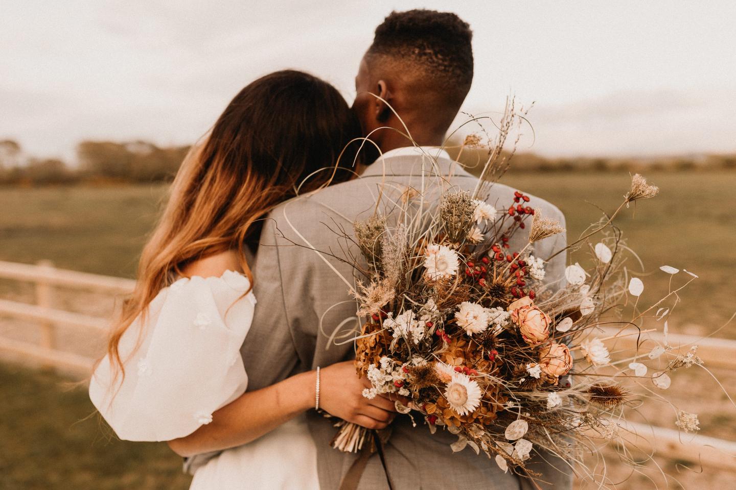 Photo of a bride and groom