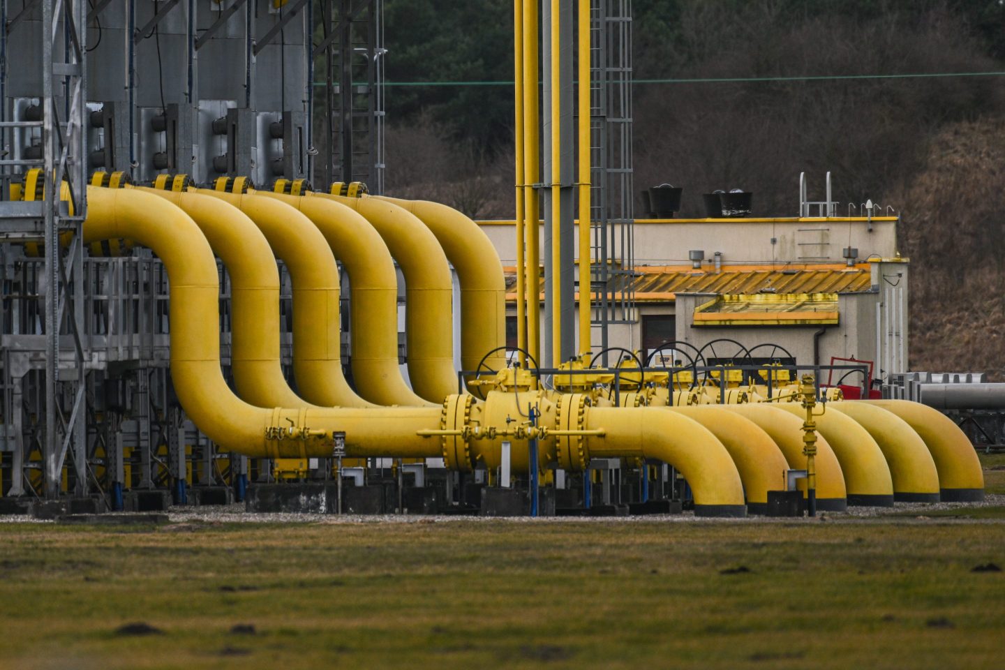 Yellow natural gas pipelines in Poland