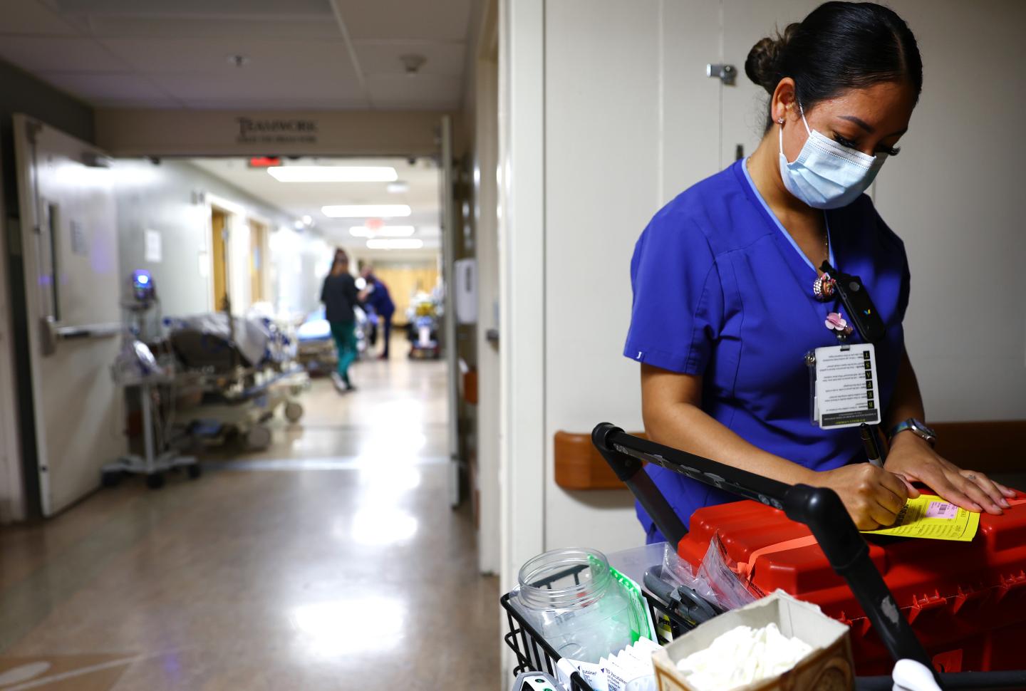 Lab technician Alejandra Sanchez works in the Emergency Department at Providence St. Mary Medical Center.