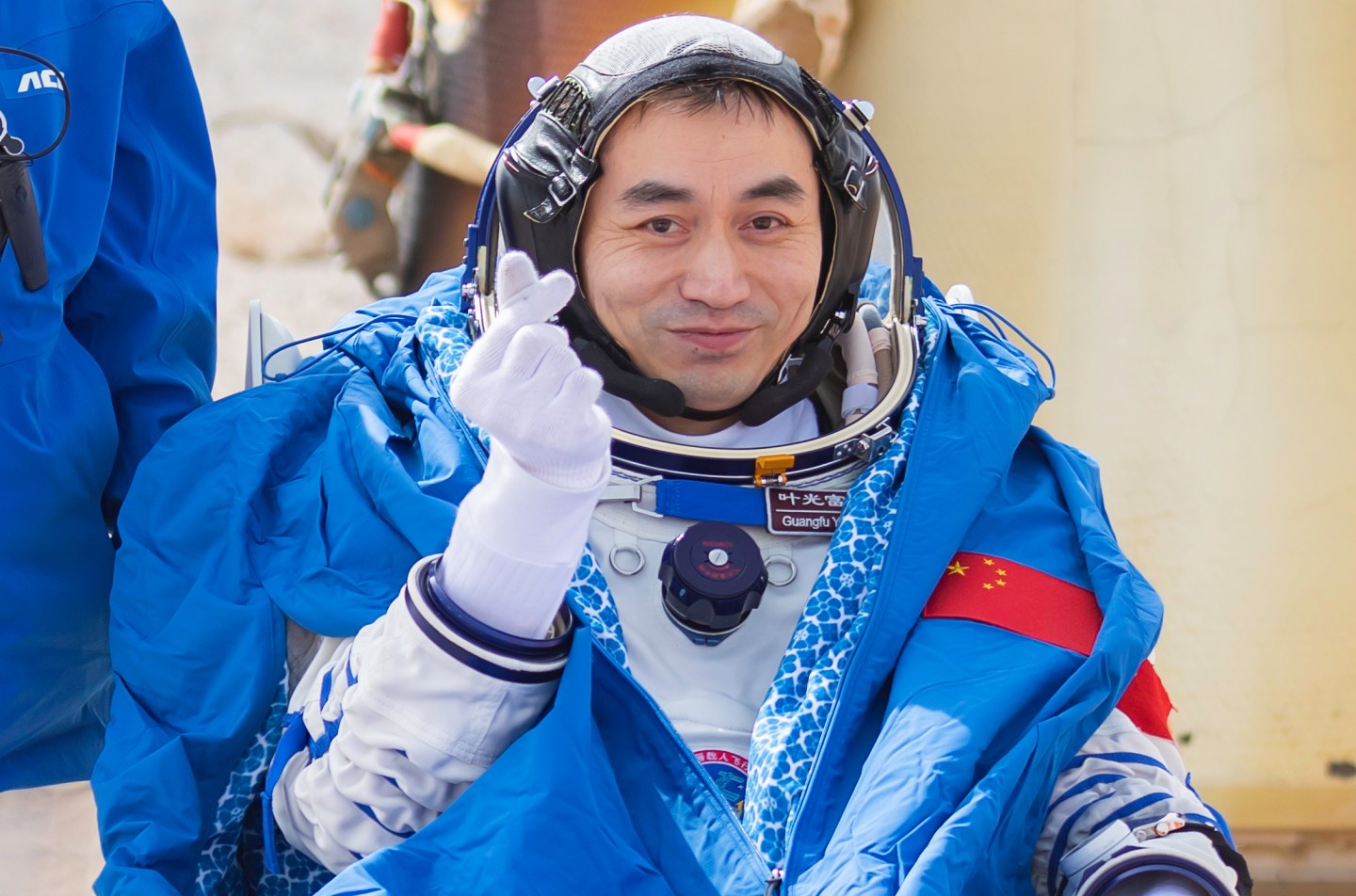 Chinese Astronaut Ye Guangfu pictured after returning to Earth following a six month space mission