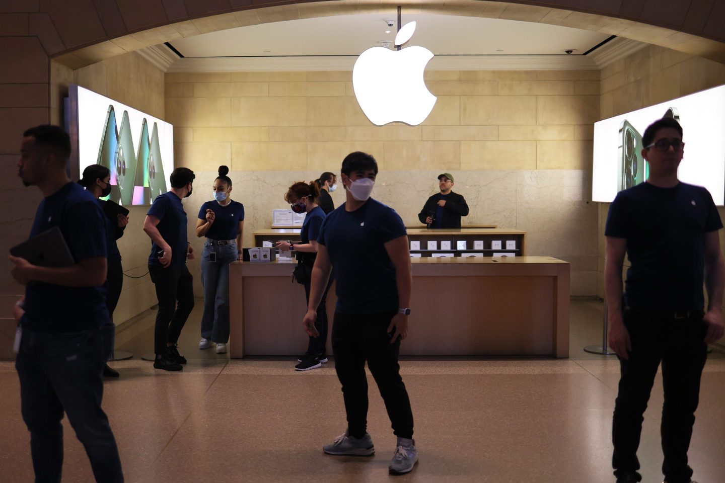 Interior view of the Apple Store in Grand Central Terminal in New York City