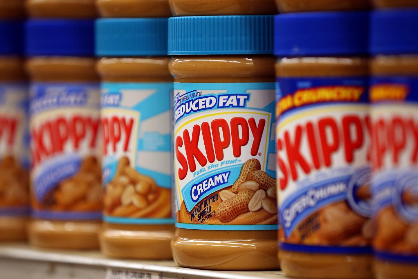 Jars of Skippy peanut butter