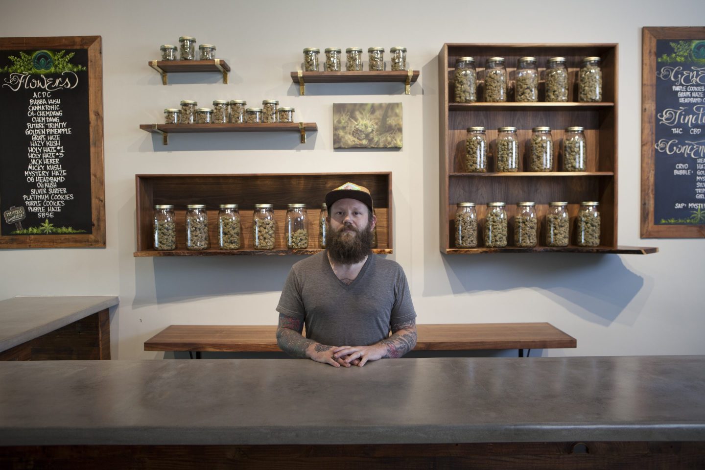 Marijuana dealer at dispensary