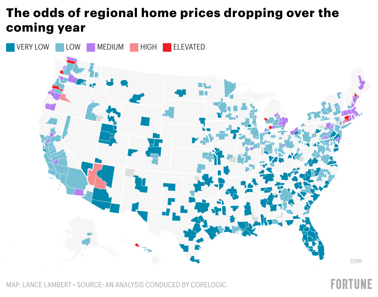 The odds of a home price decline hitting your local housing market, as told by one interactive chart