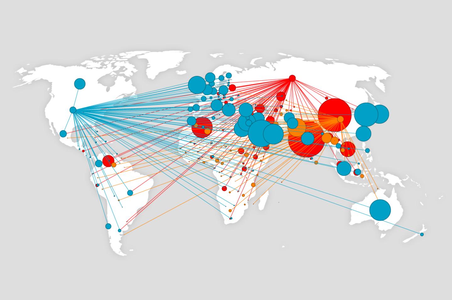 Map shows arms transfers from U.S. and Russia