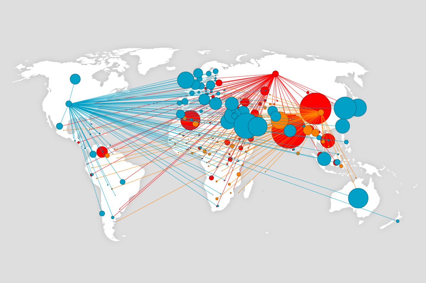 Map shows arms transfers from U.S. and Russia