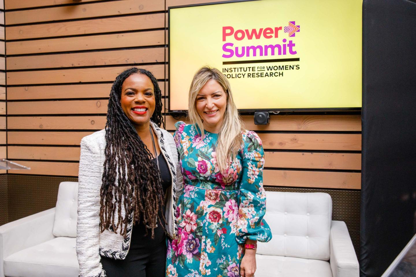 C. Nicole Mason and Eve Rodsky at the launch of Unpaid Work in the GDP by 2030, which formally kicked off last night at the IWPR Power+ Summit in San Francisco.