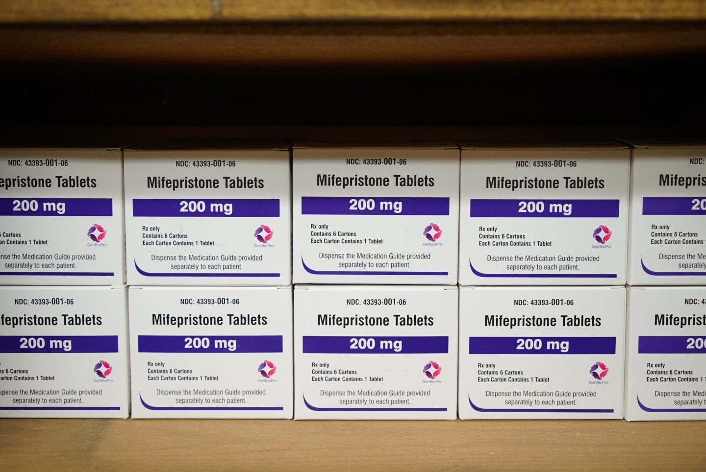 Boxes of the drug mifepristone used in medication abortions