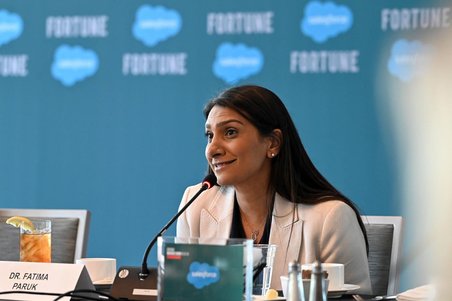 Dr. Fatima Paruk speaks at Brainstorm Health 2022 in LA.