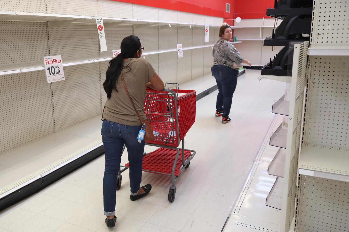 Target store with empty shelves