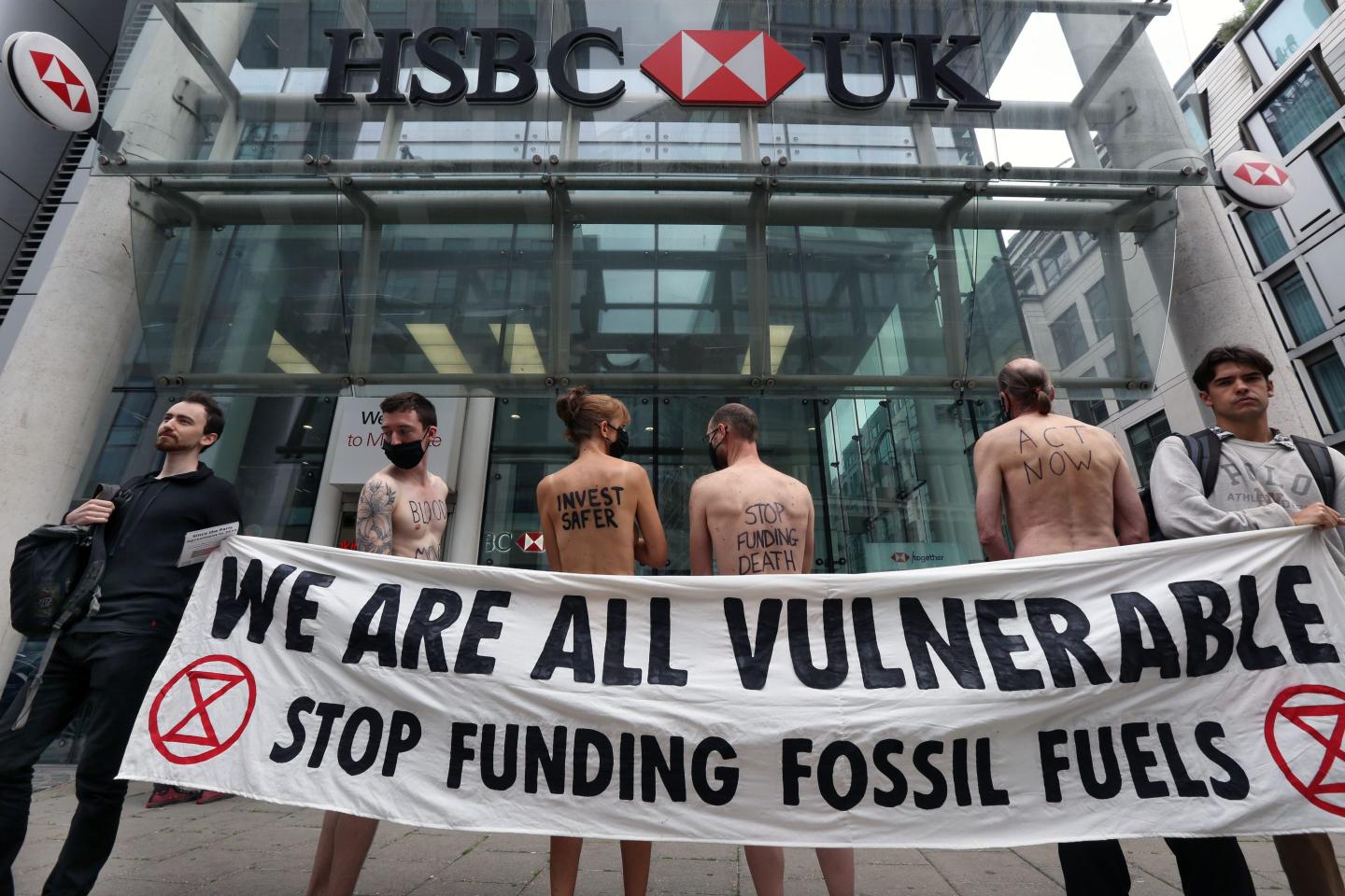 protest against HSBC climate rules