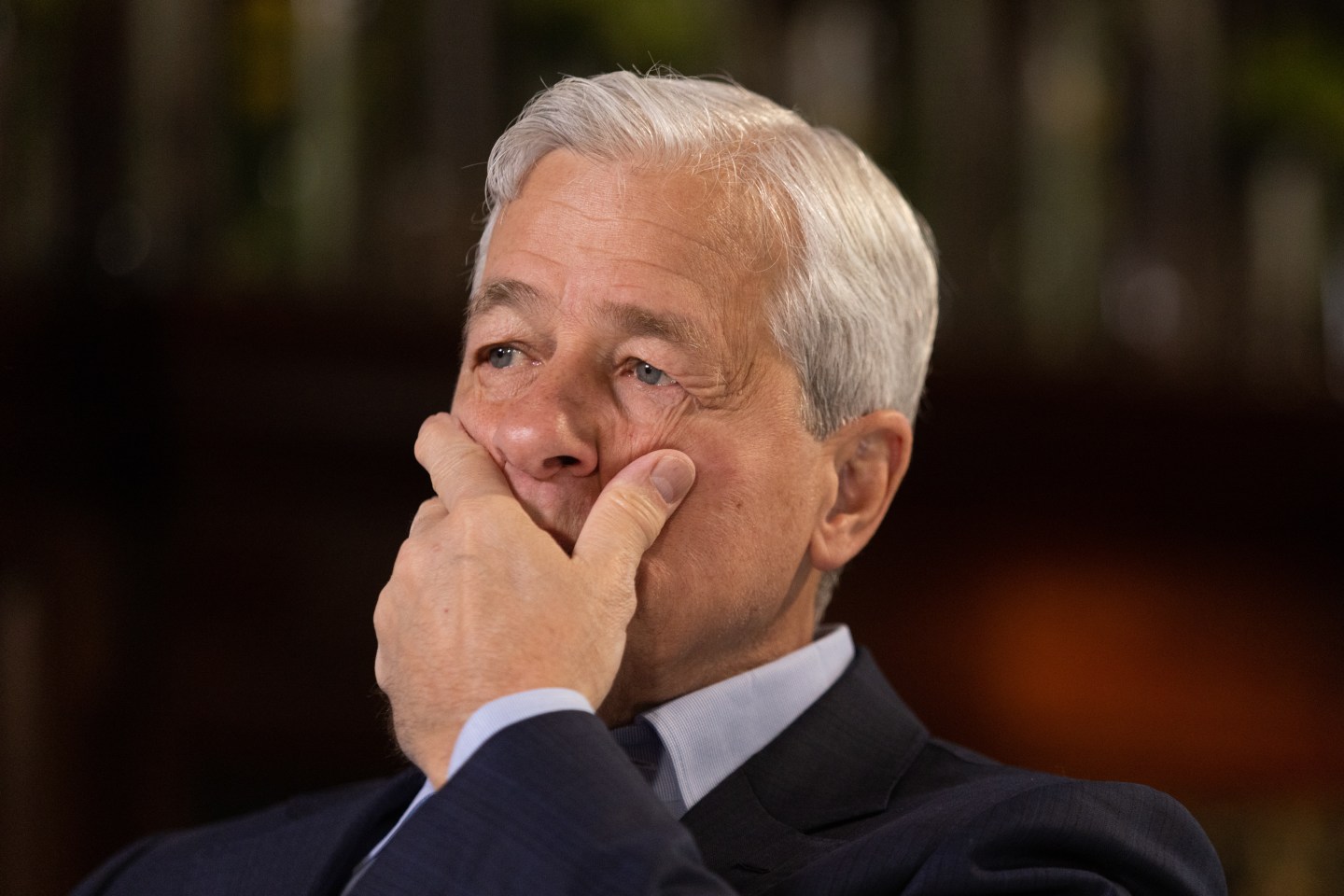 Jamie Dimon, chief executive officer of JPMorgan Chase &amp; Co., during a Bloomberg Television interview in London, U.K., on Wednesday, May 4, 2022.
