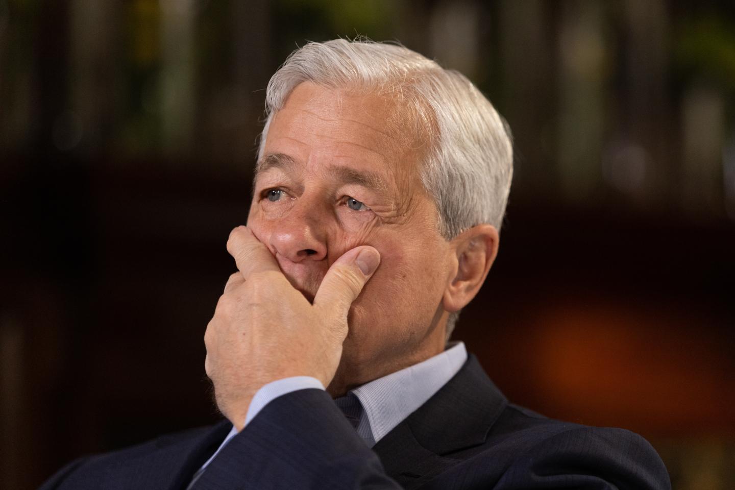 Jamie Dimon, chief executive officer of JPMorgan Chase & Co., during a Bloomberg Television interview in London, U.K., on Wednesday, May 4, 2022.