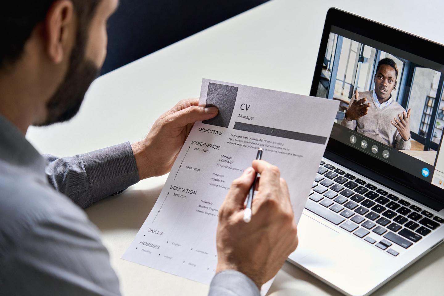 Man applying for a job