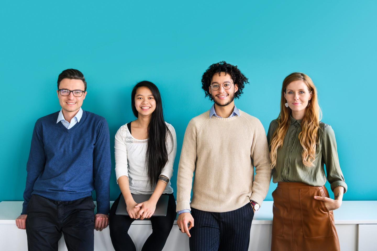 A portrait of a group of young professionals