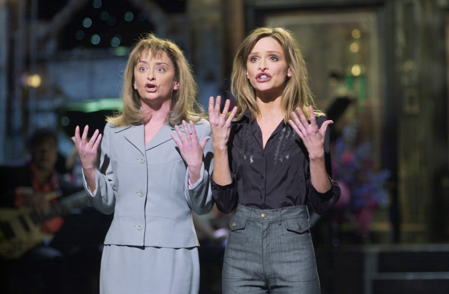 Ally McBeal actress Calista Flockhart during the monologue on SNL