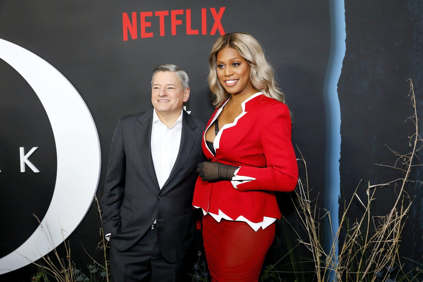 etflix CEO Ted Sarandos with Laverne Cox