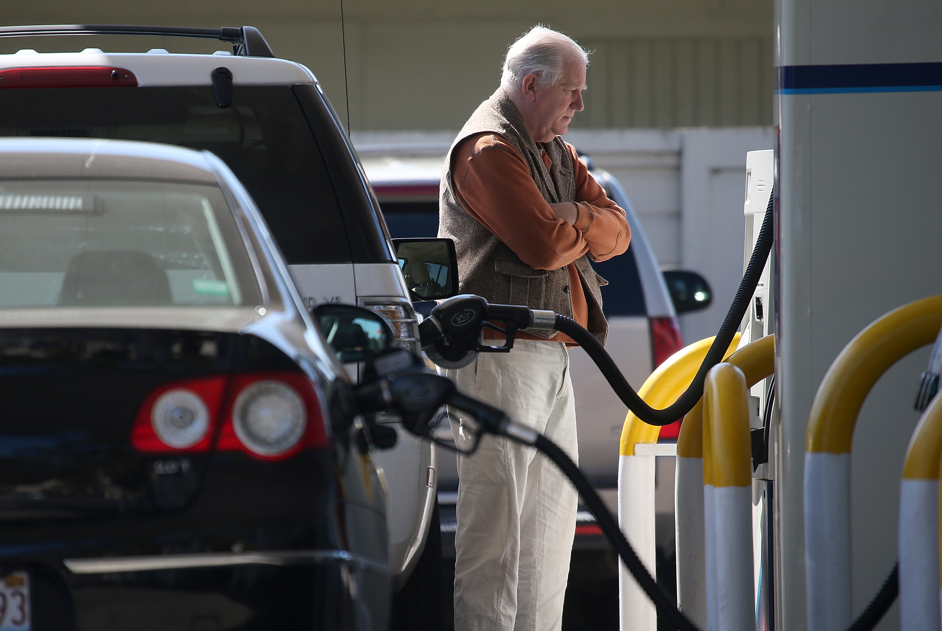 A man at a gas station