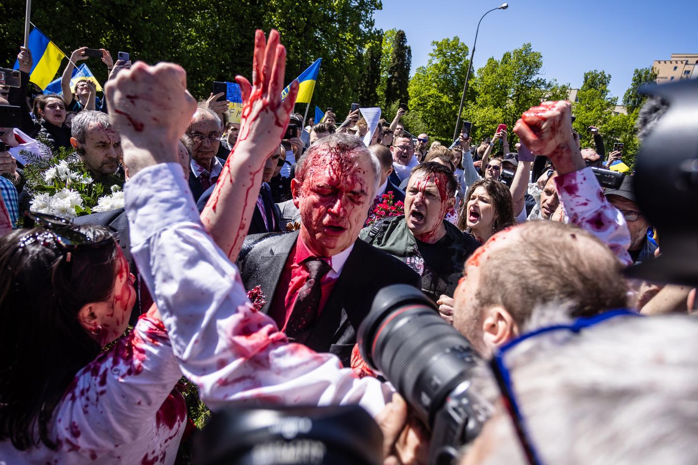 Attacked with red paint and frozen bank accounts, Europeans are venting their frustrations about Russia on its diplomats